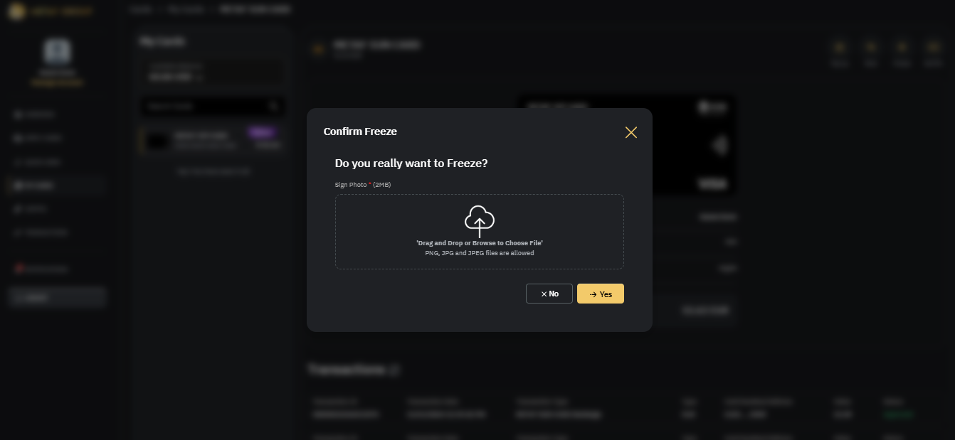 Confirm freeze